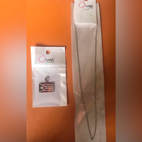 Puerto Rico flag set with chain in stainless steel - Picture 2 of 2